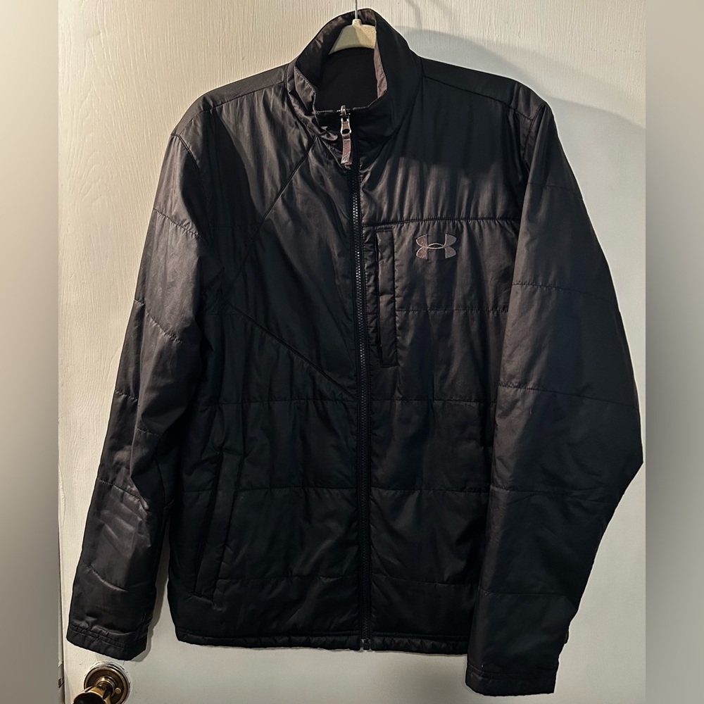 Under Armour Men's Dark Performance Brown/Black reversible Zip Jacket Size L